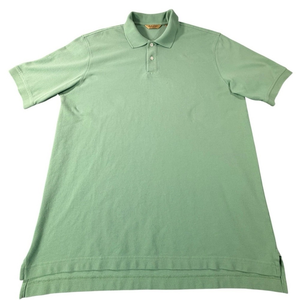 Roundtree & Yorke Gold Label Performance Pique Polo Shirt Mint Green Men's L